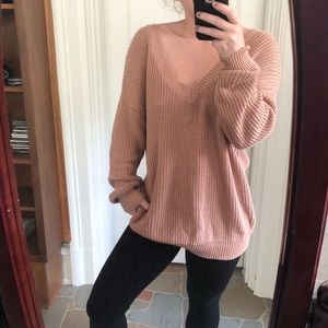 Forever 21 Tan Open Back Sweater Size Medium